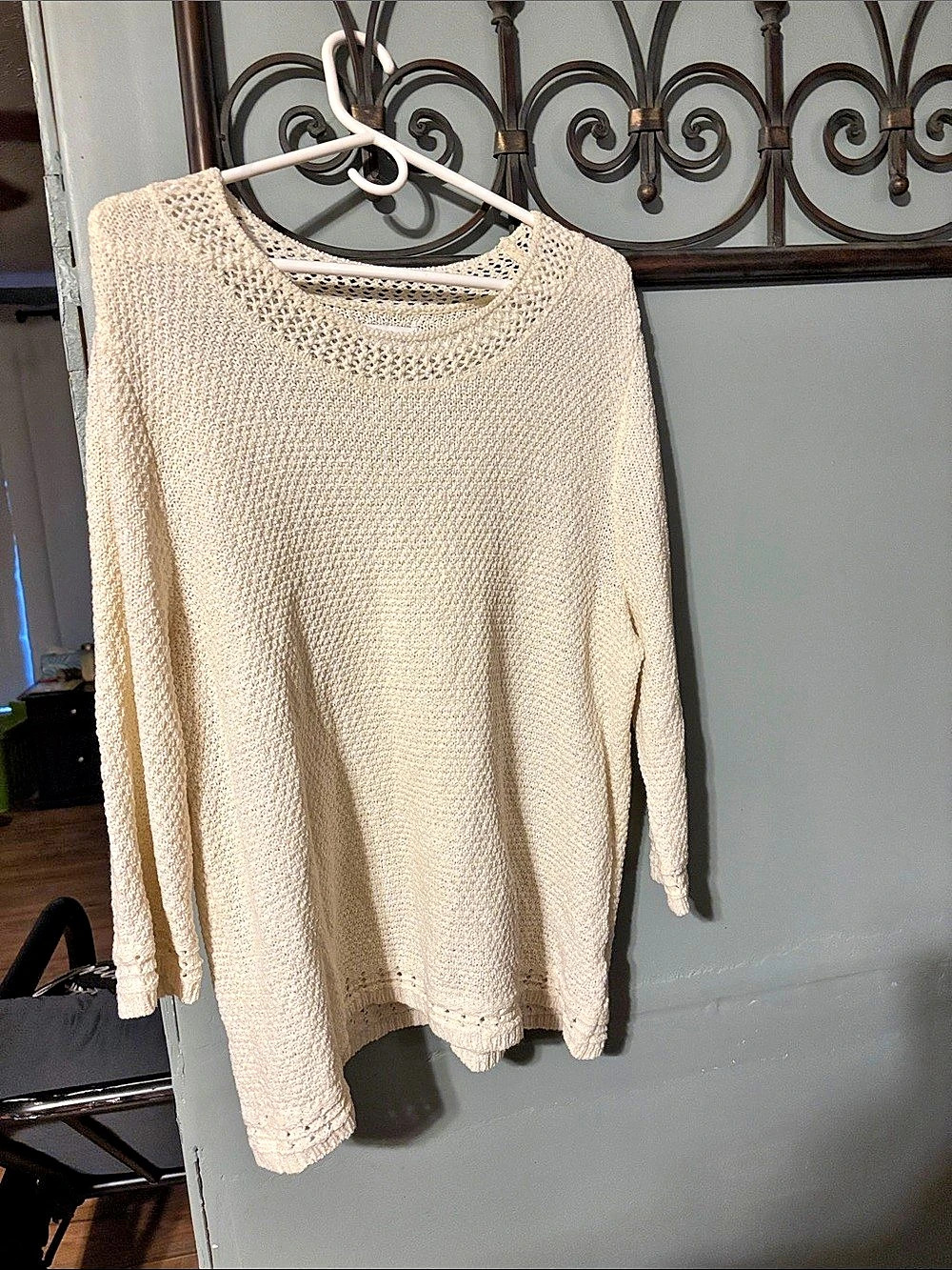 Croft & Barrow Knit Crew Neck Sweater XXL Cream